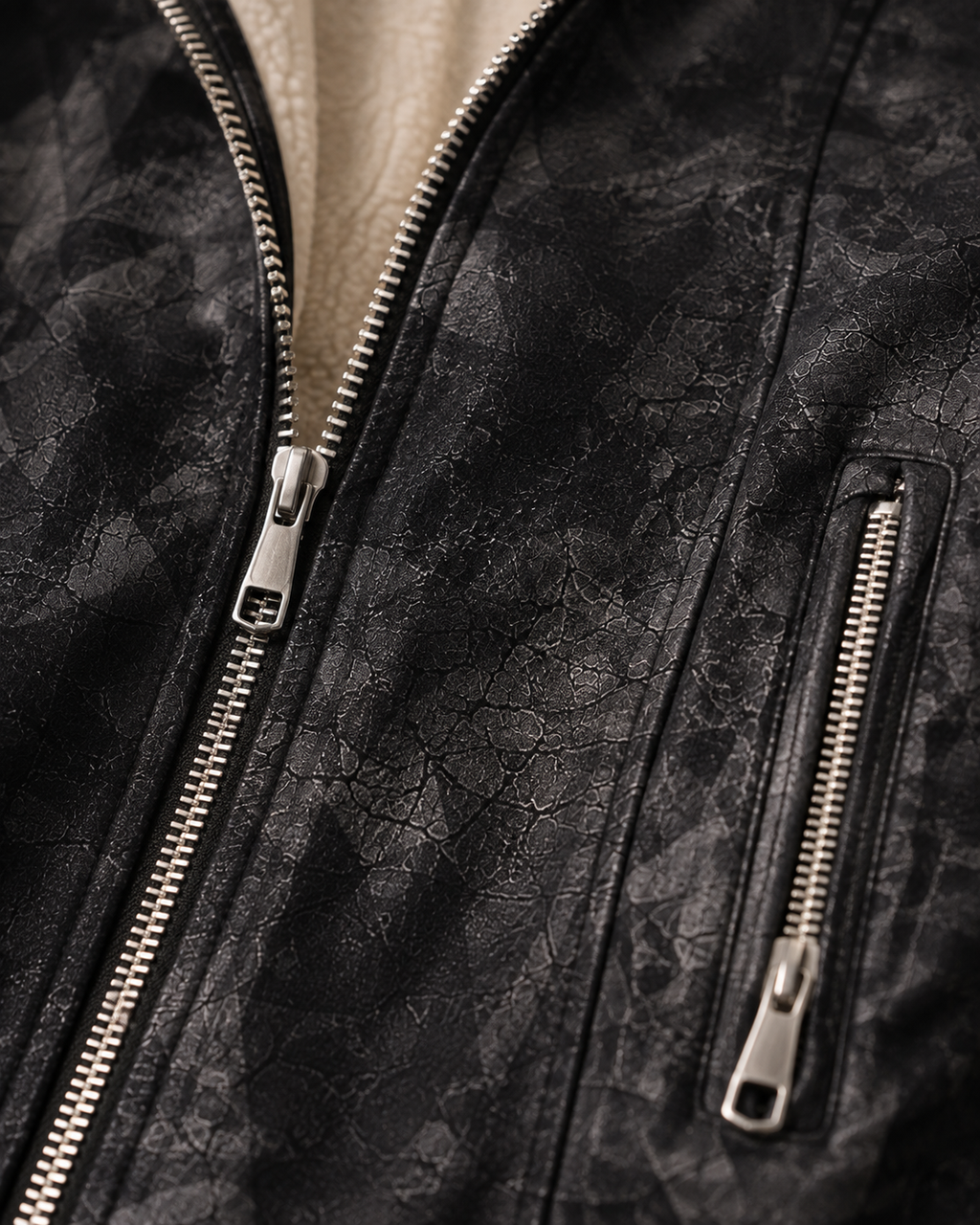 Auren Atlas Sherpa Jacket zipper and texture detail