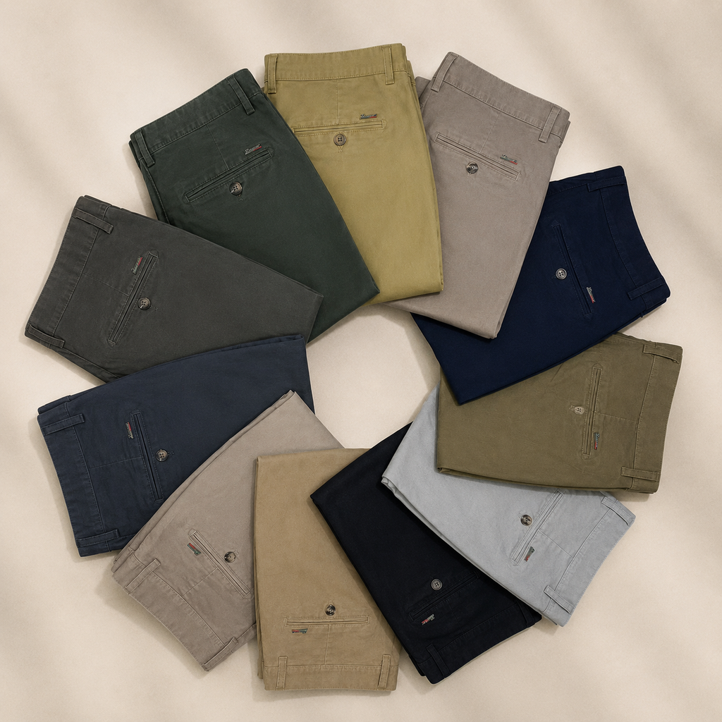 Auren Essential Chinos available colours