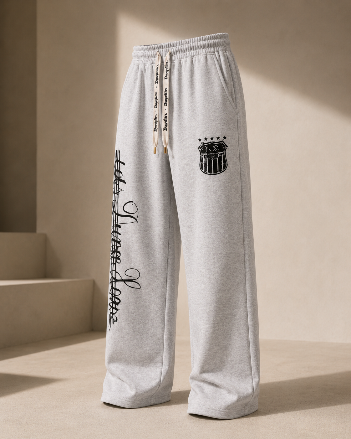 Auren Urban Script Wide-Leg Sweatpants angled product view