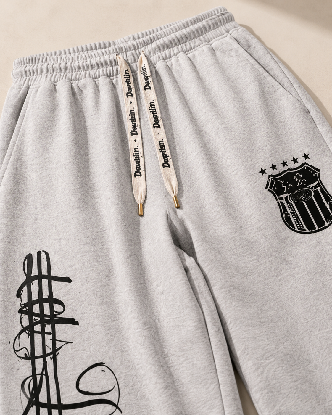 Auren Urban Script Wide-Leg Sweatpants waistband and graphic detail