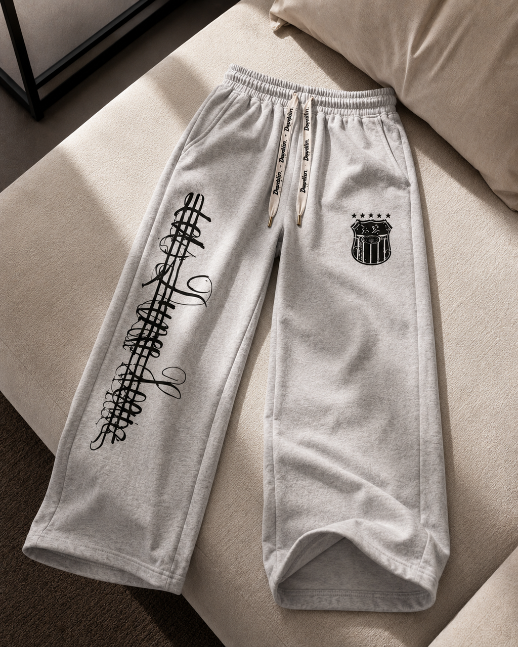 Auren Urban Script Wide-Leg Sweatpants lifestyle product photograph