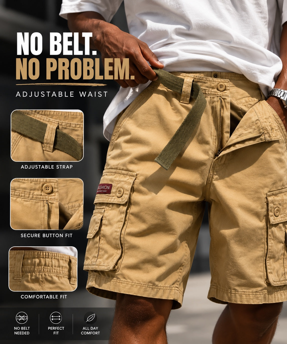 Auren Kairo Cargo Shorts studio product